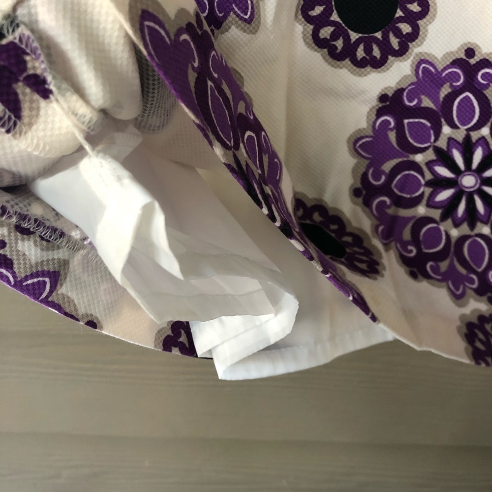 Willi Smith Cream & Purple Flowers Cotton Dress size 4 - Picture 5 of 5